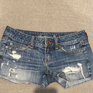 American Eagle Outfitters Distressed Blue Jean Shorts